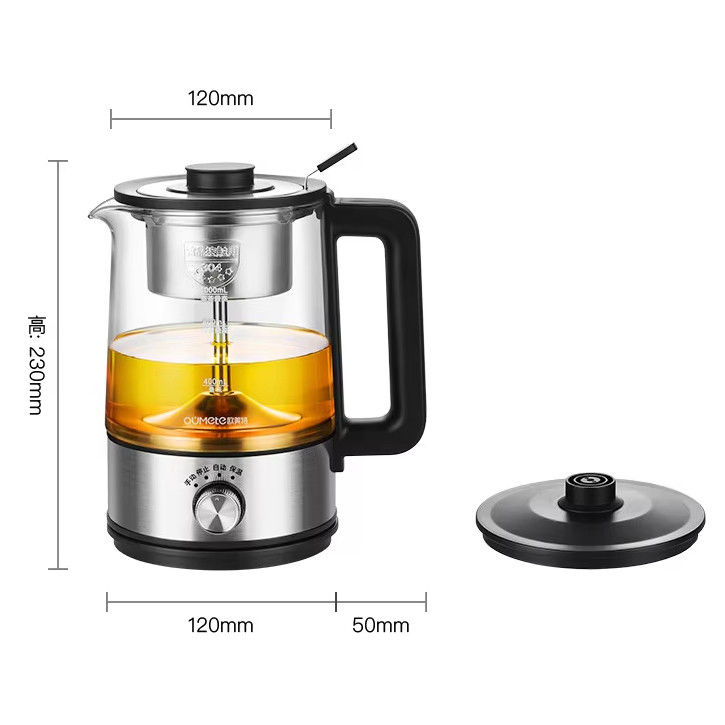 OUMETE Spray Steam Thermostatic Teapot Glass Kettle OMT-PC1020 The Perfect Combination of Health and Style