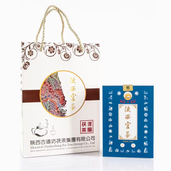 Long-term Shelf Life 1000g Collectible Grade Brick Tea Black Gold with Gold Flowers from Shaanxi Official Tea Source